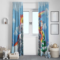 Australia Koala Christmas Window Curtain Santa Claus Ho Ho Ho - Wonder Print Shop