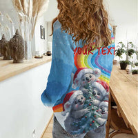 Personalised Australia Koala Christmas Women Casual Shirt Santa Claus Ho Ho Ho - Wonder Print Shop