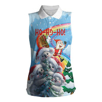 Personalised Australia Koala Christmas Women Sleeveless Polo Shirt Santa Claus Ho Ho Ho - Wonder Print Shop