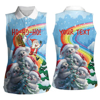Personalised Australia Koala Christmas Women Sleeveless Polo Shirt Santa Claus Ho Ho Ho - Wonder Print Shop