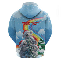 Personalised Australia Koala Christmas Zip Hoodie Santa Claus Ho Ho Ho - Wonder Print Shop