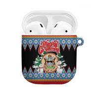 Antigua and Barbuda Christmas AirPods Case Coat Of Arms With Snowman - Wonder Print Shop