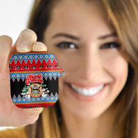 Antigua and Barbuda Christmas AirPods Case Coat Of Arms With Snowman - Wonder Print Shop