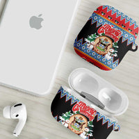 Antigua and Barbuda Christmas AirPods Case Coat Of Arms With Snowman - Wonder Print Shop