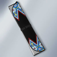 Antigua and Barbuda Christmas Auto Sun Shade Coat Of Arms With Snowman - Wonder Print Shop