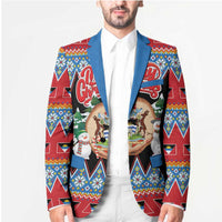 Personalized Antigua and Barbuda Christmas Blazer Coat Of Arms With Snowman - Wonder Print Shop