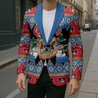 Personalized Antigua and Barbuda Christmas Blazer Coat Of Arms With Snowman - Wonder Print Shop