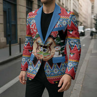 Personalized Antigua and Barbuda Christmas Blazer Coat Of Arms With Snowman - Wonder Print Shop