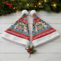 Antigua and Barbuda Christmas Santa Hat Coat Of Arms With Snowman - Wonder Print Shop