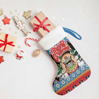 Antigua and Barbuda Christmas Stocking Coat Of Arms With Snowman - Wonder Print Shop