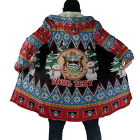 Personalized Antigua and Barbuda Christmas Cloak Coat Of Arms With Snowman - Wonder Print Shop