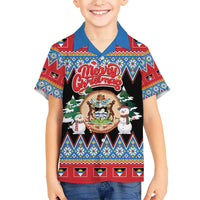 Personalized Antigua and Barbuda Christmas Hawaiian Shirt Coat Of Arms With Snowman - Wonder Print Shop