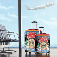 Antigua and Barbuda Christmas Luggage Cover Coat Of Arms With Snowman - Wonder Print Shop