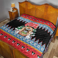 Antigua and Barbuda Christmas Quilt Coat Of Arms With Snowman - Wonder Print Shop
