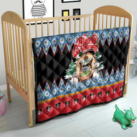 Antigua and Barbuda Christmas Quilt Coat Of Arms With Snowman - Wonder Print Shop