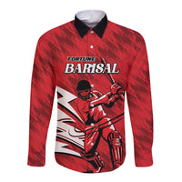 Custom Barishal Cricket Fortune Long Sleeve Button Shirt Southern Army Champions - Wonder Print Shop