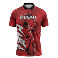 Custom Barishal Cricket Fortune Zipper Polo Shirt Southern Army Champions - Wonder Print Shop