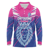 Custom Chittagong Cricket Long Sleeve Polo Shirt Faith Honour Strength - Wonder Print Shop