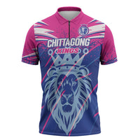 Custom Chittagong Cricket Zipper Polo Shirt Faith Honour Strength - Wonder Print Shop