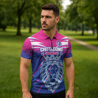 Custom Chittagong Cricket Zipper Polo Shirt Faith Honour Strength - Wonder Print Shop