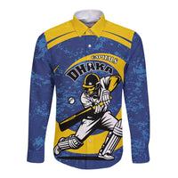 Custom Dhaka Cricket Capitals Long Sleeve Button Shirt Together We Rise - Wonder Print Shop