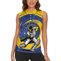 Custom Dhaka Cricket Capitals Women Sleeveless Polo Shirt Together We Rise - Wonder Print Shop