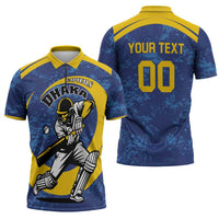 Custom Dhaka Cricket Capitals Zipper Polo Shirt Together We Rise - Wonder Print Shop