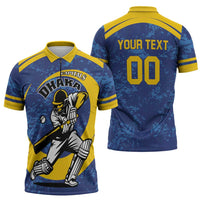 Custom Dhaka Cricket Capitals Zipper Polo Shirt Together We Rise - Wonder Print Shop