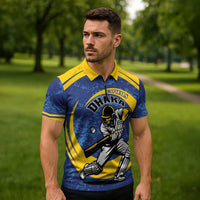 Custom Dhaka Cricket Capitals Zipper Polo Shirt Together We Rise - Wonder Print Shop