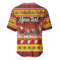 Custom Lithuania Christmas Baseball Jersey Lietuva Santa Claus With Reindeer - Wonder Print Shop