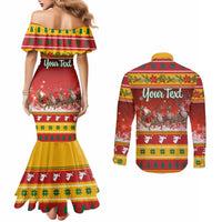 custom-lithuania-christmas-couples-matching-mermaid-dress-and-long-sleeve-button-shirt-lietuva-santa-claus-with-reindeer