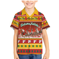 Custom Lithuania Christmas Family Matching Mermaid Dress and Hawaiian Shirt Lietuva Santa Claus With Reindeer - Wonder Print Shop
