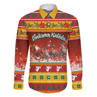 Custom Lithuania Christmas Family Matching Puletasi Dress and Hawaiian Shirt Lietuva Santa Claus With Reindeer - Wonder Print Shop