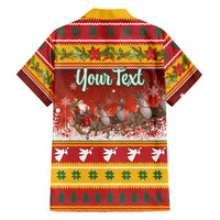Custom Lithuania Christmas Family Matching Short Sleeve Bodycon Dress and Hawaiian Shirt Lietuva Santa Claus With Reindeer - Wonder Print Shop