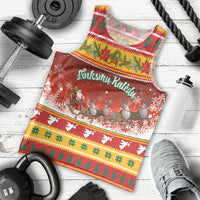 Custom Lithuania Christmas Men Tank Top Lietuva Santa Claus With Reindeer - Wonder Print Shop