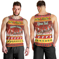 Custom Lithuania Christmas Men Tank Top Lietuva Santa Claus With Reindeer - Wonder Print Shop