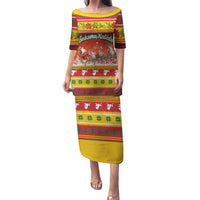 Custom Lithuania Christmas Puletasi Lietuva Santa Claus With Reindeer - Wonder Print Shop