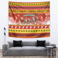 Custom Lithuania Christmas Tapestry Lietuva Santa Claus With Reindeer - Wonder Print Shop