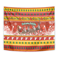 Custom Lithuania Christmas Tapestry Lietuva Santa Claus With Reindeer - Wonder Print Shop