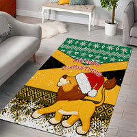 Custom Jamaica Christmas Area Rug Jumieka Santa Lion - Wonder Print Shop