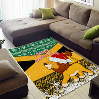 Custom Jamaica Christmas Area Rug Jumieka Santa Lion - Wonder Print Shop