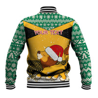 Custom Jamaica Christmas Baseball Jacket Jumieka Santa Lion - Wonder Print Shop