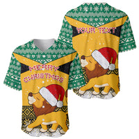 Custom Jamaica Christmas Baseball Jersey Jumieka Santa Lion - Wonder Print Shop