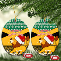 Jamaica Christmas Ceramic Ornament Jumieka Santa Lion - Wonder Print Shop