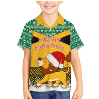 Custom Jamaica Christmas Family Matching Mermaid Dress and Hawaiian Shirt Jumieka Santa Lion - Wonder Print Shop