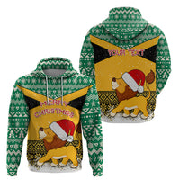 Custom Jamaica Christmas Hoodie Jumieka Santa Lion - Wonder Print Shop