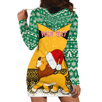 Custom Jamaica Christmas Hoodie Dress Jumieka Santa Lion - Wonder Print Shop