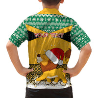 Custom Jamaica Christmas Kid Hawaiian Shirt Jumieka Santa Lion - Wonder Print Shop