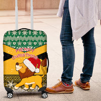 Custom Jamaica Christmas Luggage Cover Jumieka Santa Lion - Wonder Print Shop