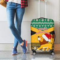 Custom Jamaica Christmas Luggage Cover Jumieka Santa Lion - Wonder Print Shop
